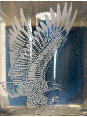 Vintage Citgo Eagle Etched Whiskey Glass Set Of 4 Original Box Retro Barware NIB